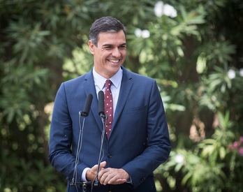 Pedro Sánchez, tras reunirse el martes con Felipe de Borbón en Mallorca. (Jaime REINA | AFP)