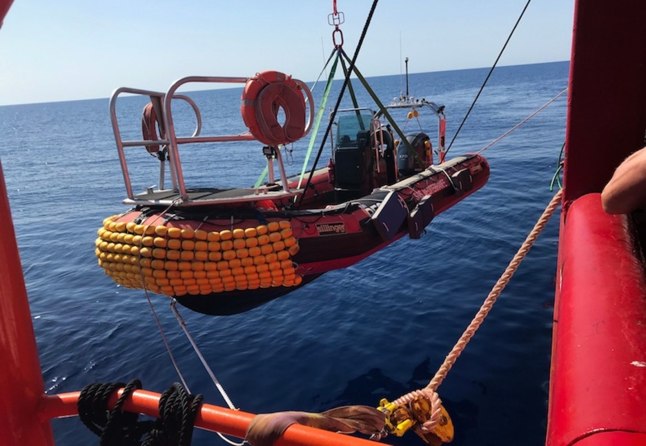 Una de las lanchas de los voluntarios de este equipo de rescate.