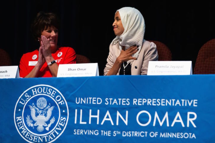La congresista estadounidense Ilhan Omar. (Kerem YUCEL/AFP)