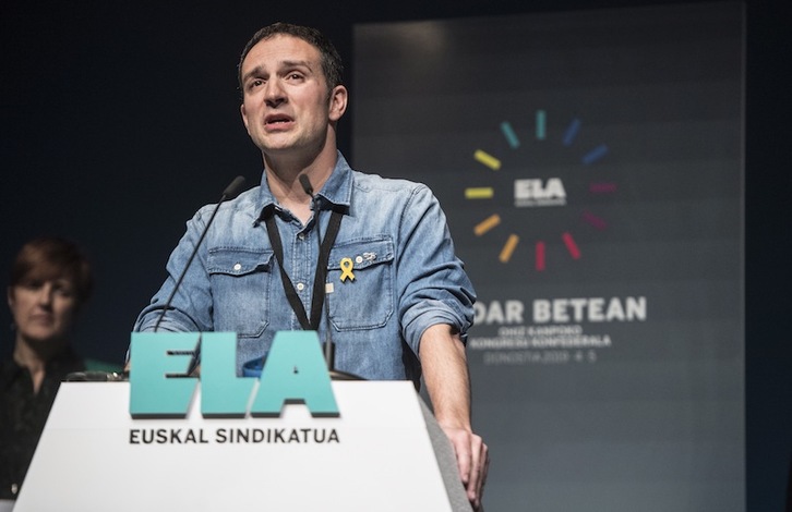 Mitxel Lakuntza, secretario general de ELA. (Jagoba MANTEROLA/FOKU)