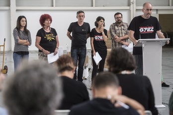 Rueda de prensa a dos días del arranque de la contracumbre, hoy en Ficoba. Jagoba MANTEROLA