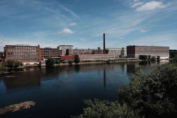 Fábricas textiles en Massachussetts, uno de los centros manufactureros de EEUU. (Spencer PLATT/AFP)