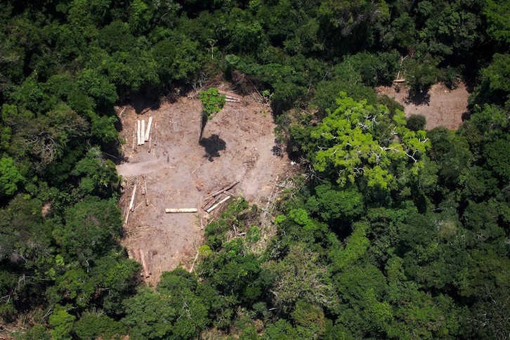 Zona deforestada en la Amazonia, en una imagen anterior de denuncia de Greenpeace. (Raphael ALVES | AFP)