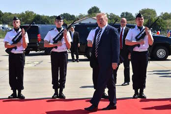 Donald Trump, a su llegada a Biarritz. (NICHOLAS KAMM  / AFP) 