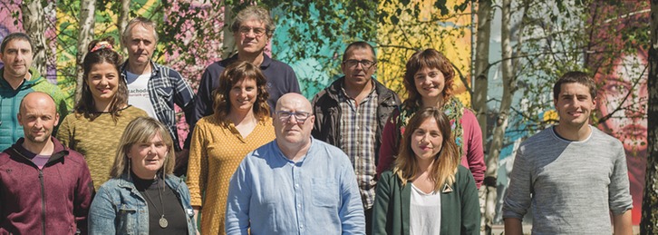 Candidatura de EH Bildu, con Alfredo Arruiz (alcalde ya la pasada legislatura) al frente. (EH Bildu)