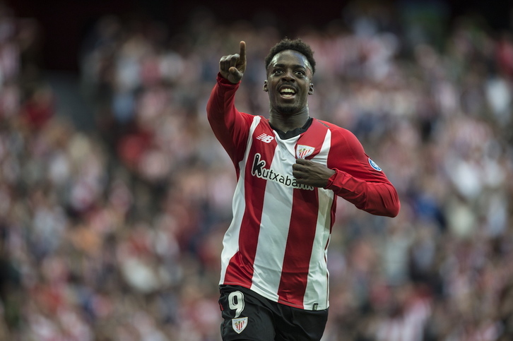 Iñaki Williams celebrando un gol en San Mamés. (Marisol RAMIREZ / FOKU)