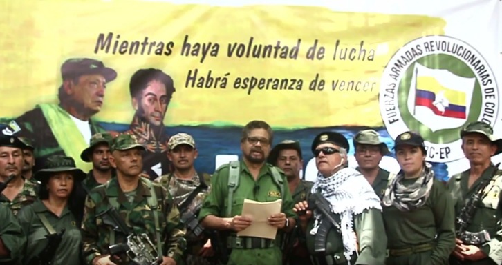Captura de pantalla del vídeo hecho público por este grupo de exguerrilleros.