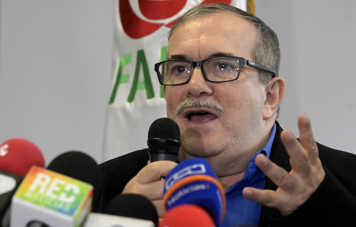 Rodrigo Londoño, «Timochenko», líder del partido FARC. (Raúl ARBOLEDA/AFP)