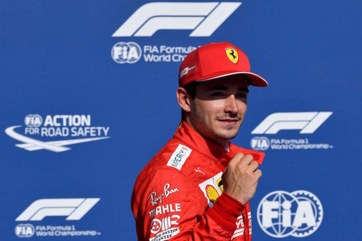Charles Leclerc (Ferrari) saldrá primero este domingo en el GP de Bélgica. (John THYS/AFP)