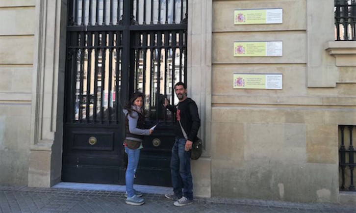 LAB ha presentado hoy la demanda contra Glovo en Inspección de Trabajo. (LAB)