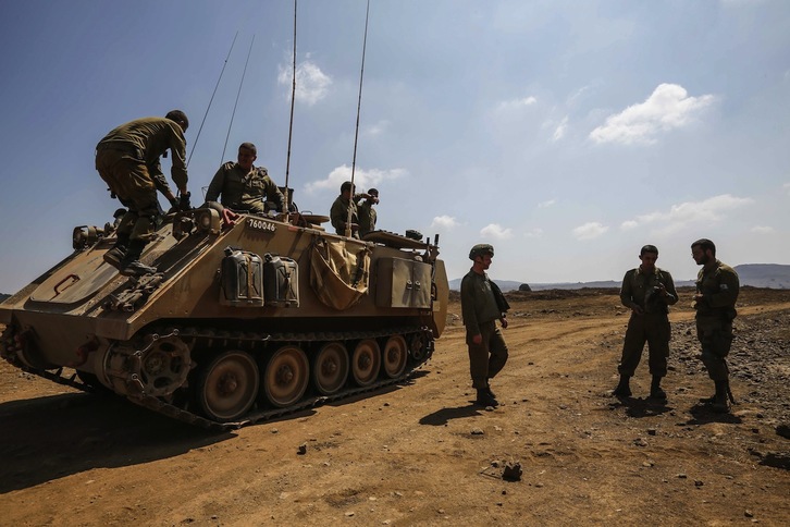 Fuerzas israelíes en los ocupados altos del Golán, en Siria (JALAA MAREY I AFP) 
