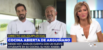 Joseba y Karlos Arguiñano, durante la entrevista con Susana Griso. 