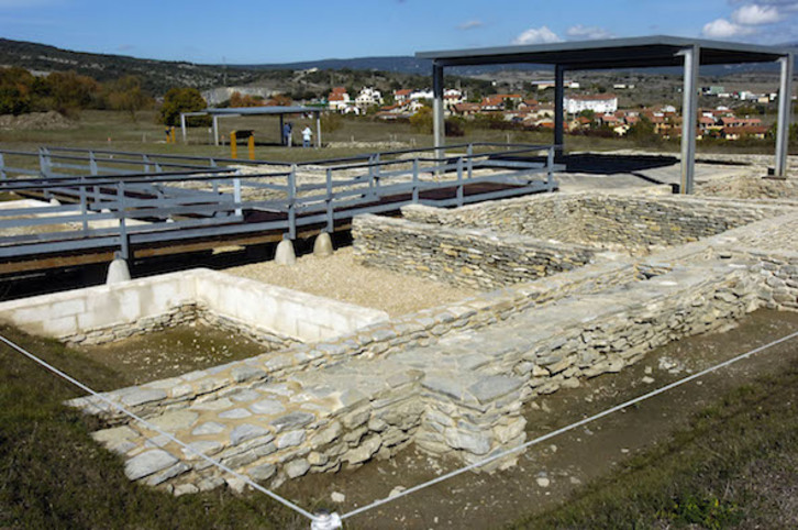 Yacimiento arqueológico Oppidum de Iruñea Veleia en Trespuentes. (Raúl BOGAJO/FOKU)