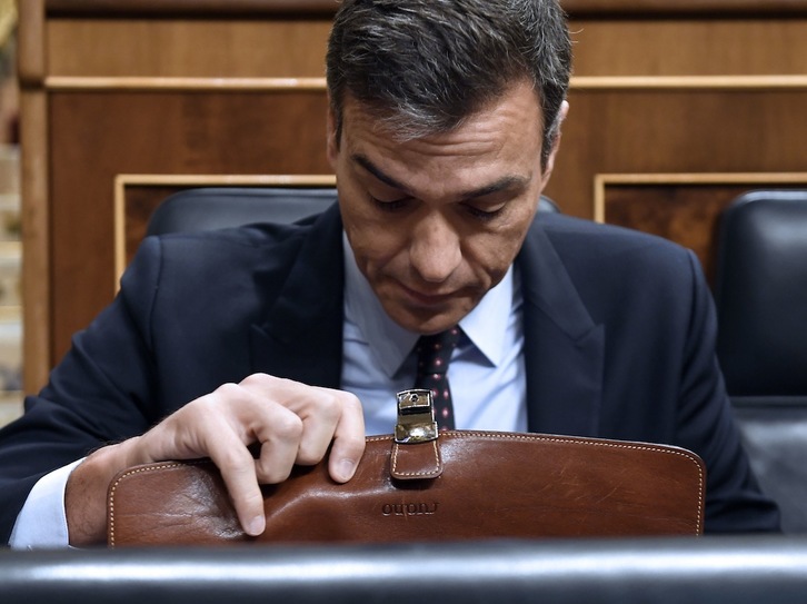 Pedro Sánchez, en el Congreso. (Pierre-Philippe MARCOU/AFP)