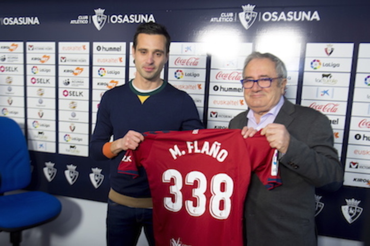 Miguel Flaño, en su despedida como jugador rojillo. (Iñigo URIZ/FOKU)