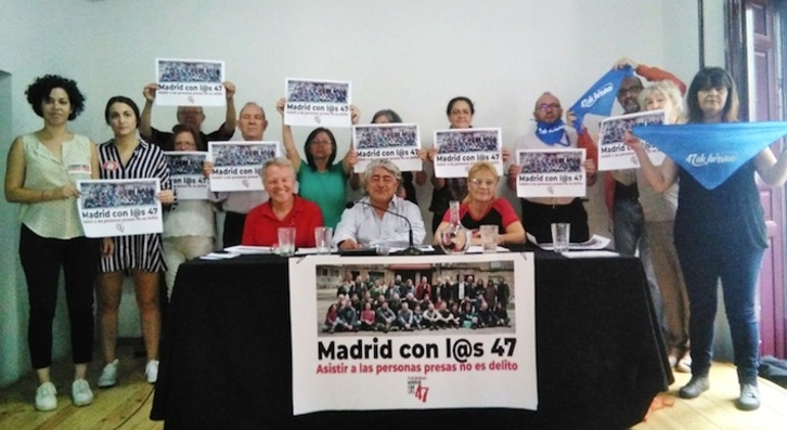 Imagen de la rueda de prensa celebrada en la librería Traficantes de Sueños de Madrid. (Madrid con l@s 47)