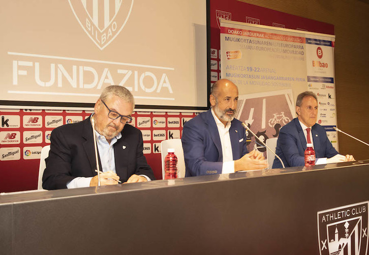 Presentación del acuerdo por la sostenibilidad entre la Fundación del Athletic y el Ayuntamiento de Bilbo. (Bilboko Udala)