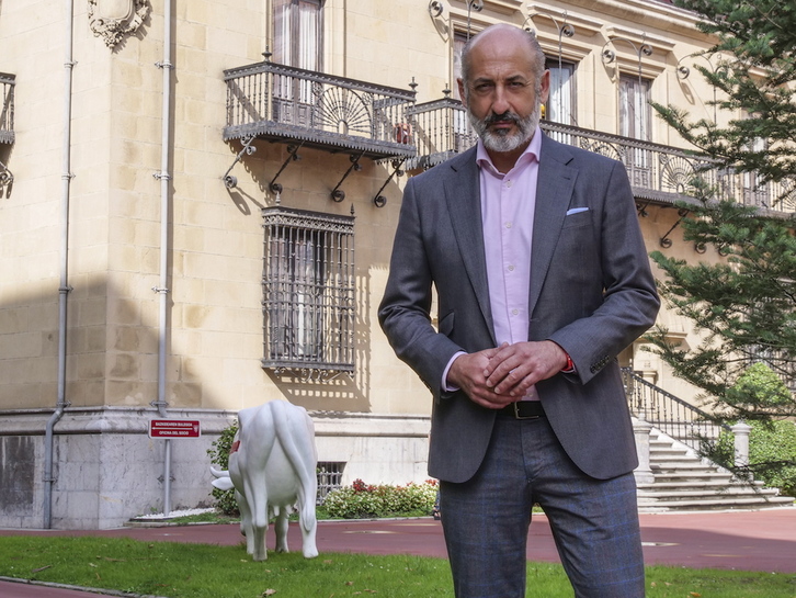Aitor Elizegi, presidente del Athletic, en Ibaigane. (Monika DEL VALLE / FOKU)