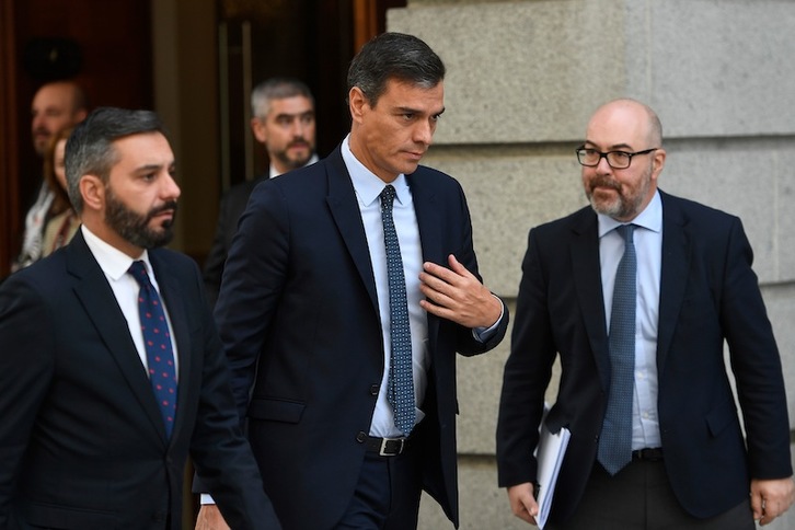 Pedro Sánchez, a su llegada hoy al Congreso. (Pierre Philippe MARCOU | AFP)