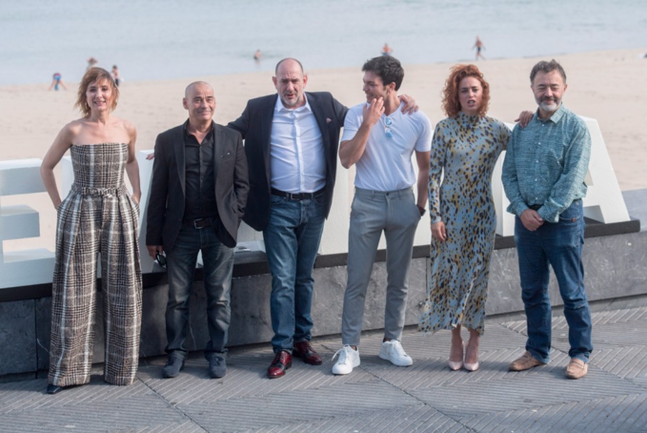 ‘Mientras dure la guerra’-ren lantaldea. (Gorka RUBIO / FOKU)