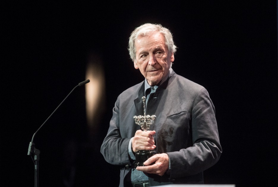 Costa-Gavras, Zinemaldiko 67. edizioko lehen Donostia Saria. (Gorka RUBIO / FOKU)