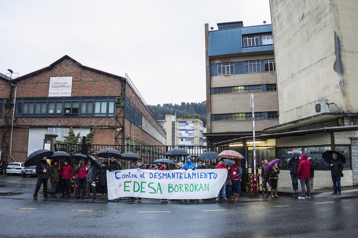 Movilización de trabajadores de Edesa en febrero de 2018. (Aritz LOIOLA | FOKU)