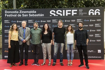 Imagen de equipo del filme, el año pasado en Zinemaldia. (Marisol RAMIREZ / FOKU)