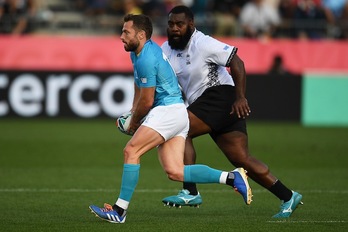 Berchesi ha liderado el triunfo charrúa (Charly TRIBALLEAU / AFP)