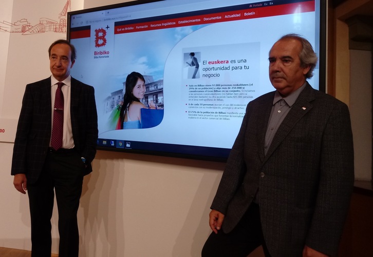 Rafael Gardeazabal y Koldo Narbaiza, en la presentación del programa Biribilko.