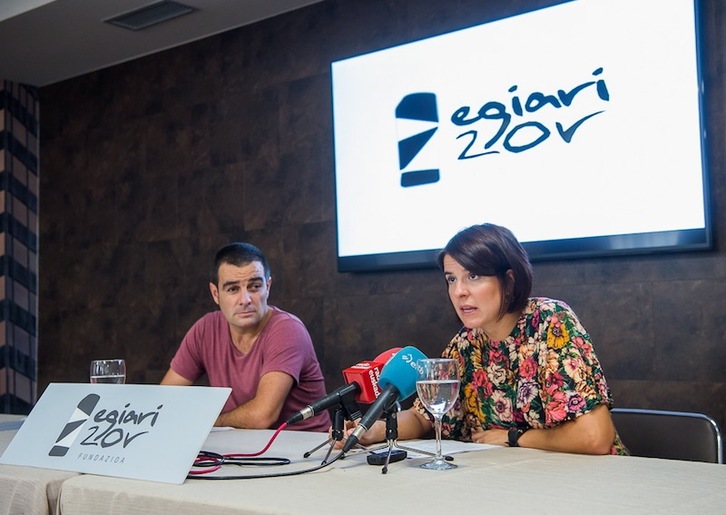 Larrinaga y Muguruza (Egiari Zor), en la comparecencia. (Luis JAUREGIALTZO | FOKU)