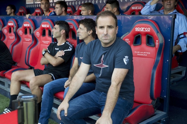 Jagoba Arrasate, en el partido contra el Barcelona (Iñigo Uriz / FOKU)