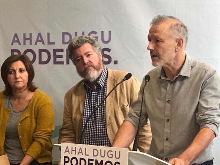 Rueda de prensa de los diputados de Unidas Podemos. (@PodemosEuskadi_) 