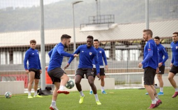 Entrenamiento matinal de este miércoles. (@AthleticClub)