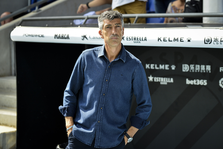 Imanol, en uno de los partidos dirigidos a la Real. (LOF)