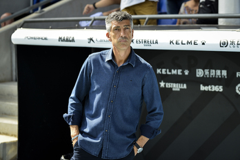 Imanol, en uno de los partidos dirigidos a la Real. (LOF)