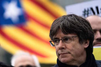 Carles Puigdemont, el lunes pasado en Bruselas. (Kenzo TRIBOUILLARD/AFP)