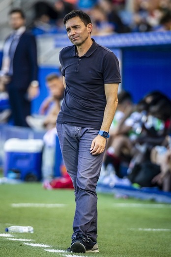 Asier Garitano, en el último partido de Mendizorrotza frente al Mallorca.(Jaizki FONTANEDA / FOKU)