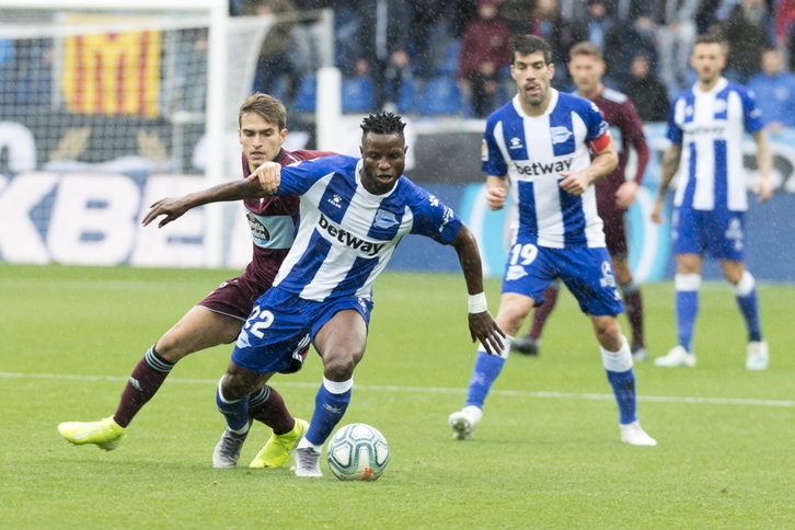 La fuerza de Wakaso ha liderado la presión ejercida por el equipo albiazul.(Juanan RUIZ / FOKU)