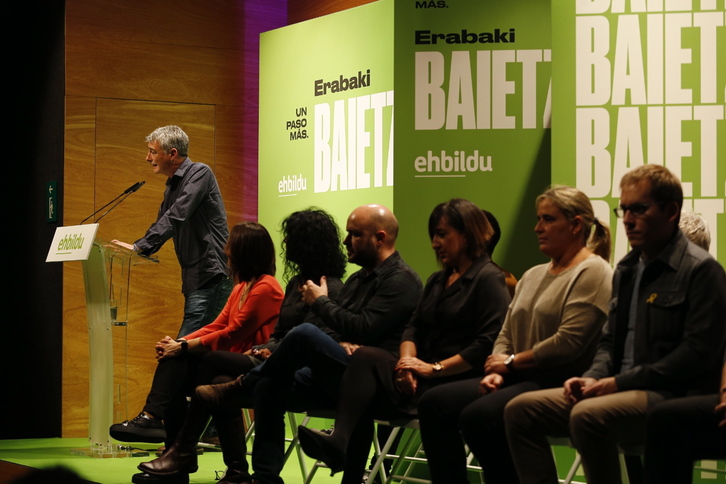 Matute ha intervenido en la presentación de la candidatura por Bizkaia. (Aritz LOIOLA | FOKU)