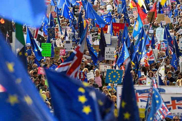 Manifestación por un segundo referéndum sobre el Brexit, en Londres. ( Niklas HALLE'N/AFP)