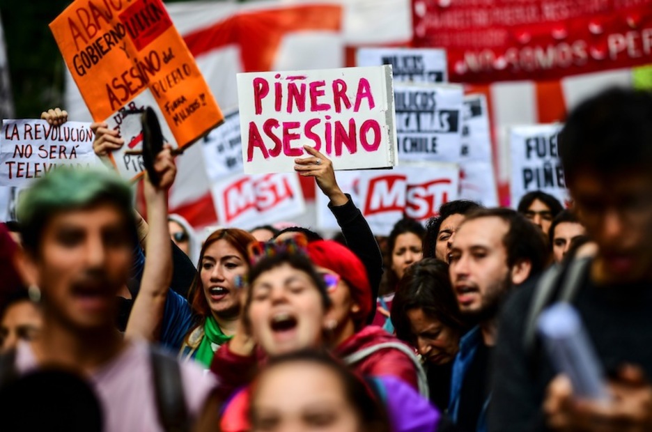 Denuncia de la represión, desde Argentina. (Ronaldo SCHMIDT | AFP)