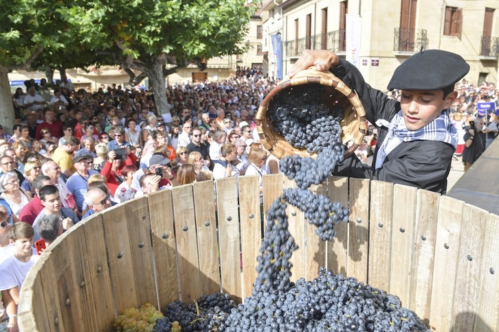 Fiesta de la vendimia en Mañueta, el pasado 15 de setiembre. (Idoia ZABALETA | FOKU)