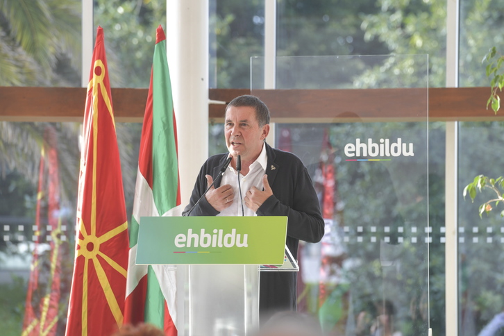 Arnaldo Otegi interviene en un acto de EH Bildu en Donostia       (Idoia ZABALETA I FOKU)