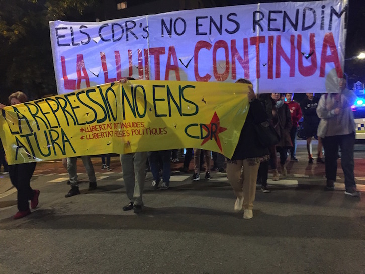 Manifestación de CDR en Les Corts (Barcelona). (R.S.)