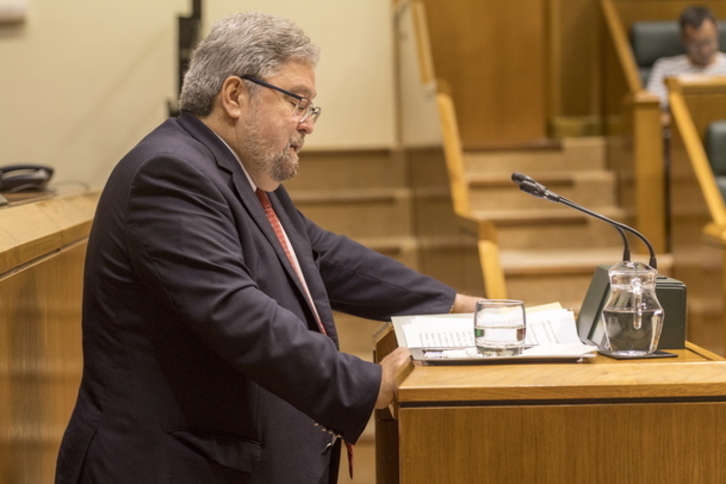 El Ararteko, Manu Lezertua, en una anterior comparecencia parlamentaria. (Juanan RUIZ / FOKU)