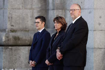 La ministra española de Justicia, Dolores Delgado, ha acudido al Valle junto a otros dos altos cargos. (EFE-AFP)