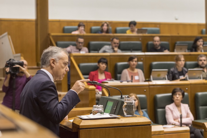 El lehendakari, Iñigo Urkullu, en el Parlamento. (Juanan RUIZ/FOKU)