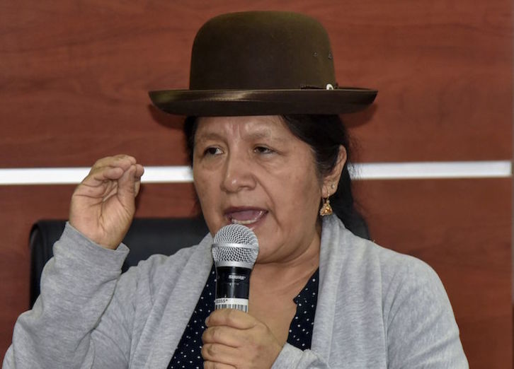 La presidenta del Tribunal Supremo Electoral, María Eugenia Choque. (Aizar RALDES/AFP)