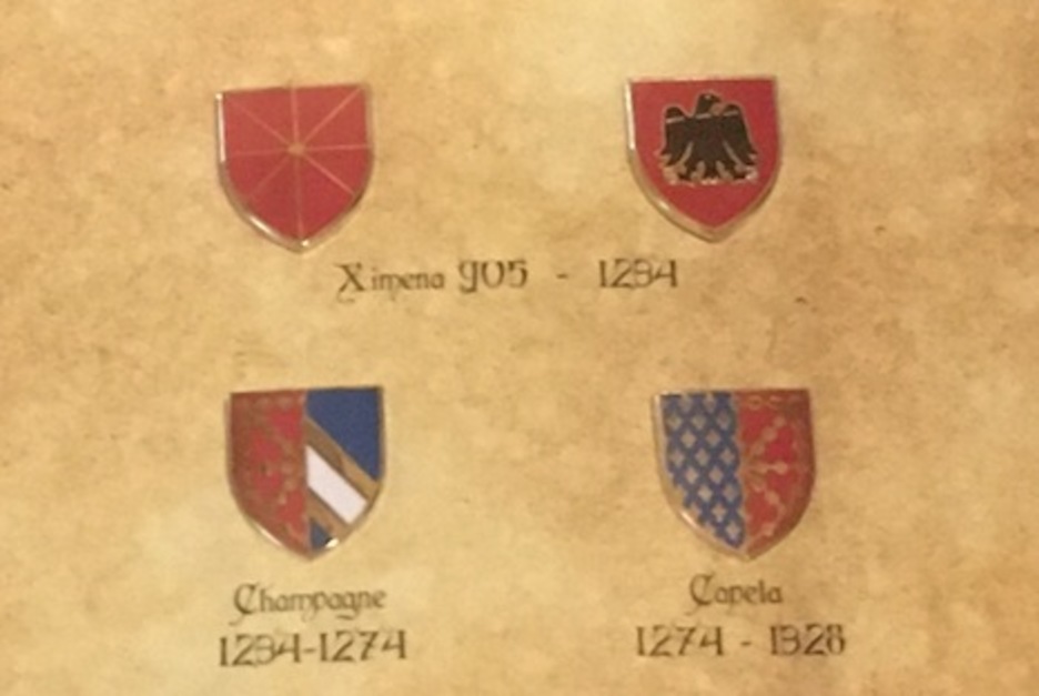 Emblemas de las cuatro primeras dinastías del Reino navarro.