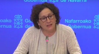 La consejera Carmen Maeztu, anunciando las medidas para parados de larga duración. (GOBIERNO DE NAFARROA)